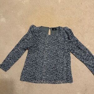 Vici Blue Leopard Print Blouse